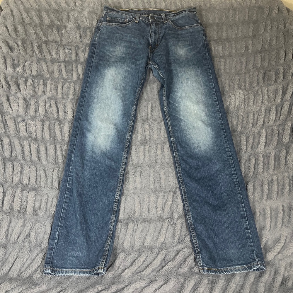 Levis 505 Regular Fit Straight Leg Jeans Mens‎ 32x34 Blue Medium Wash Stretch